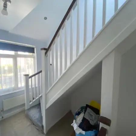 stairs with open storage: Click Here To View Larger Image